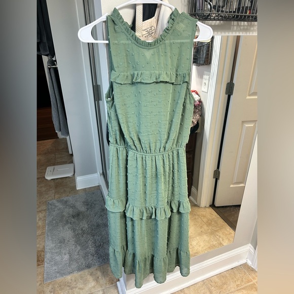 Monteau Dresses & Skirts - Monteau Sage Green Ruffle Tiered Maxi Dress